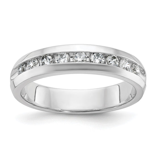 14k White Gold 1/2 carat Lab Grown Diamond VS/SI+ G+ Nine Stone Complete Polished Men's Ring