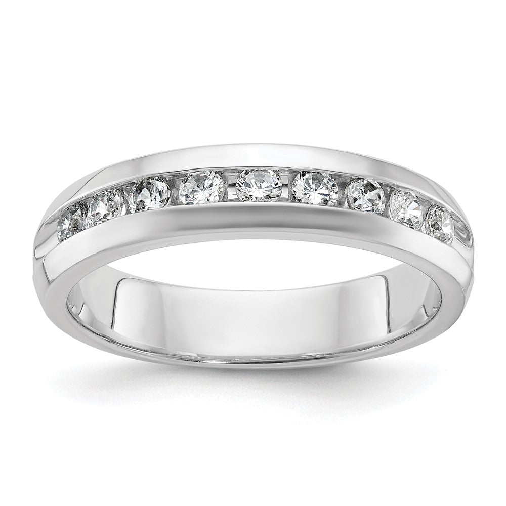 14k White Gold 1/2 carat Lab Grown Diamond VS/SI+ G+ Nine Stone Complete Polished Men's Ring