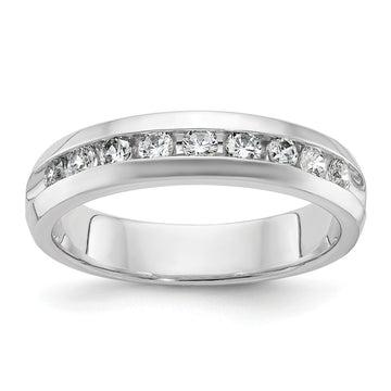 14k White Gold 1/2 carat Lab Grown Diamond VS/SI+ G+ Nine Stone Complete Polished Men's Ring