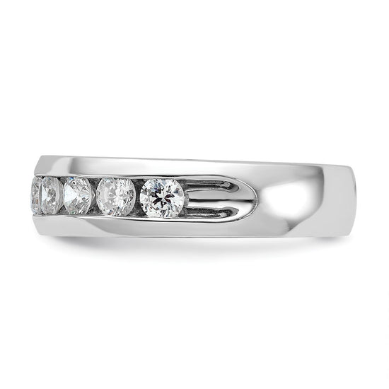 14k White Gold 1 carat Lab Grown Diamond VS/SI+ G+ Nine Stone Complete Polished Men's Ring
