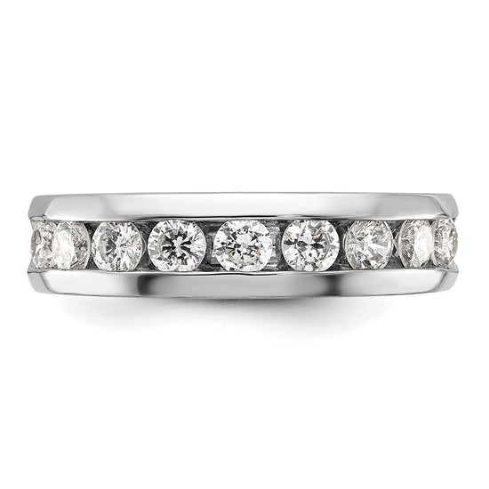 14k White Gold 1 carat Lab Grown Diamond VS/SI+ G+ Nine Stone Complete Polished Men's Ring