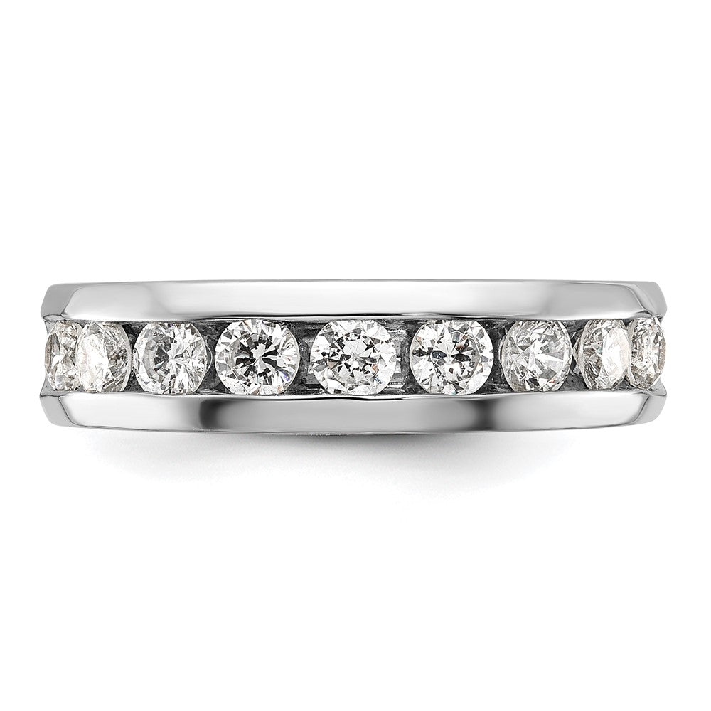 14k White Gold 1 carat Lab Grown Diamond VS/SI+ G+ Nine Stone Complete Polished Men's Ring