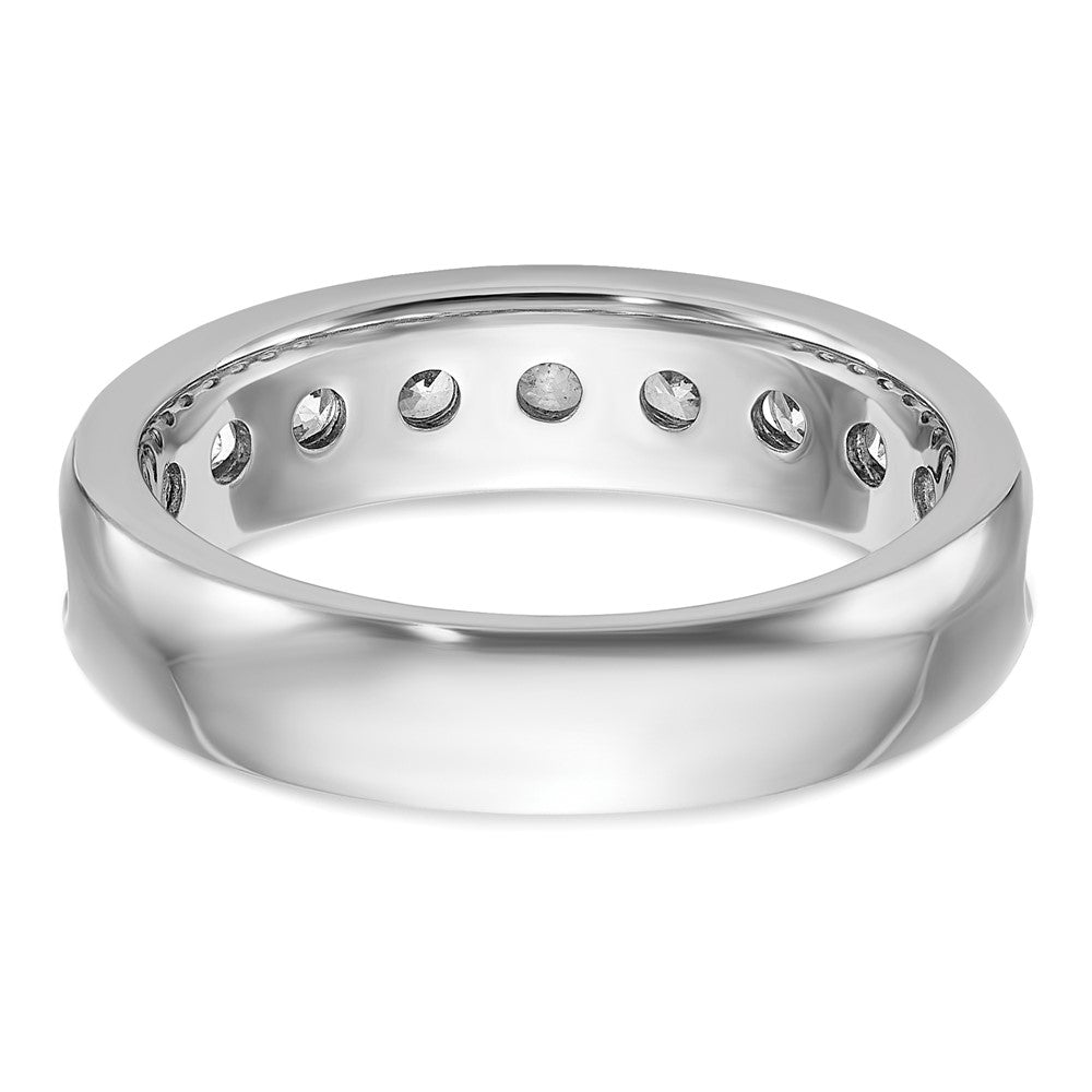 14k White Gold 1 carat Lab Grown Diamond VS/SI+ G+ Nine Stone Complete Polished Men's Ring