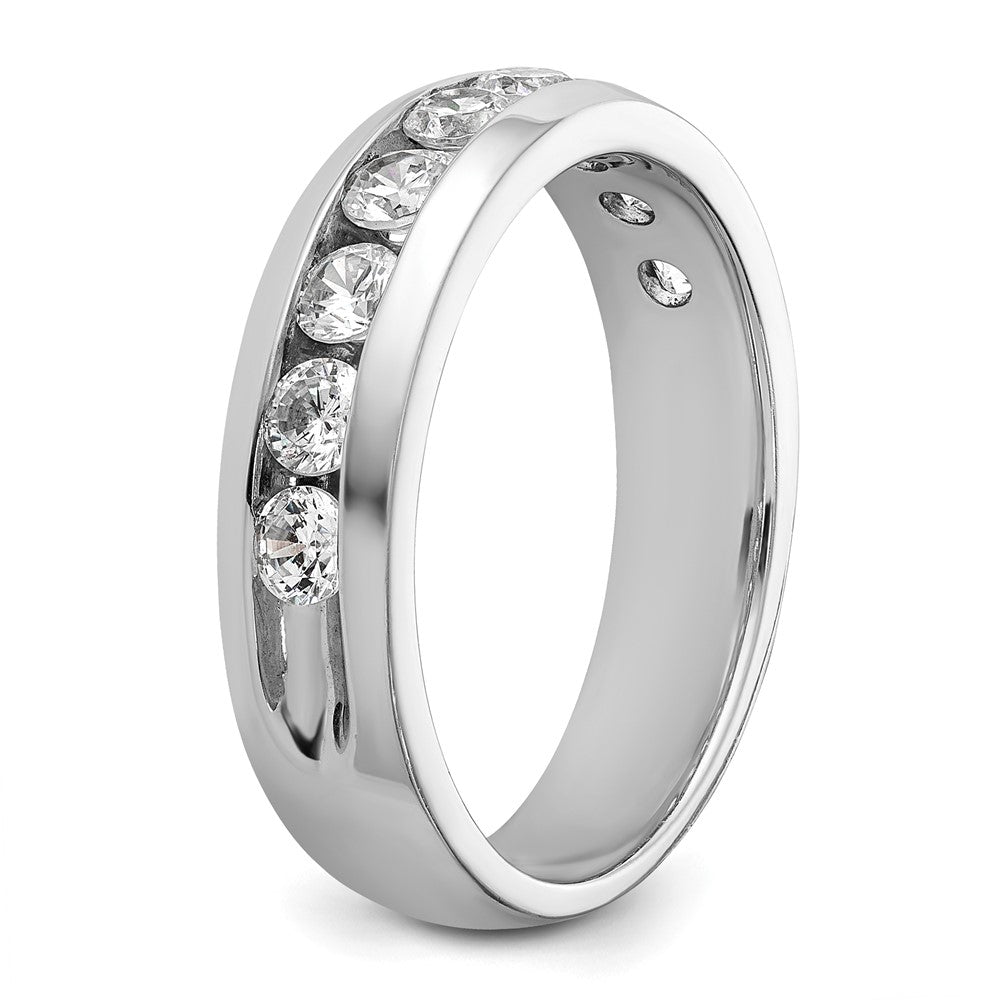 14k White Gold 1 carat Lab Grown Diamond VS/SI+ G+ Nine Stone Complete Polished Men's Ring