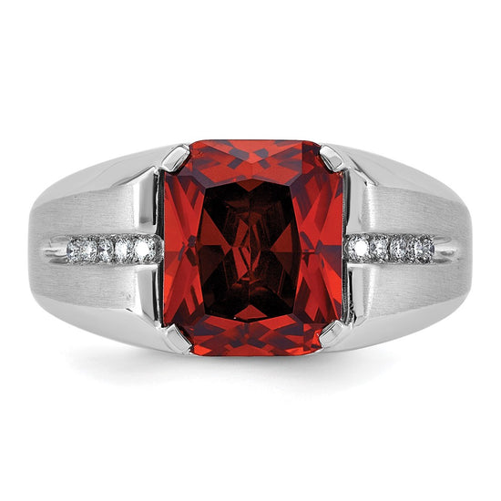 14k White Gold IBGoodman Men's Gemstone and Diamond Ring Mounting