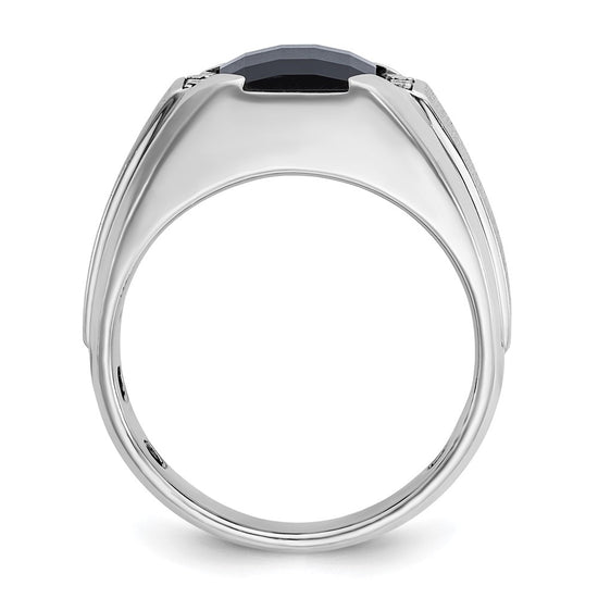 IBGoodman 14k White Gold Men's Polished and Satin Gemstone Ring Mounting