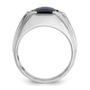 IBGoodman 14k White Gold Men's Polished and Satin Gemstone Ring Mounting