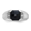 IBGoodman 14k White Gold Men's Polished and Satin Gemstone Ring Mounting