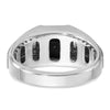 IBGoodman 14k White Gold Men's Polished and Satin Gemstone Ring Mounting