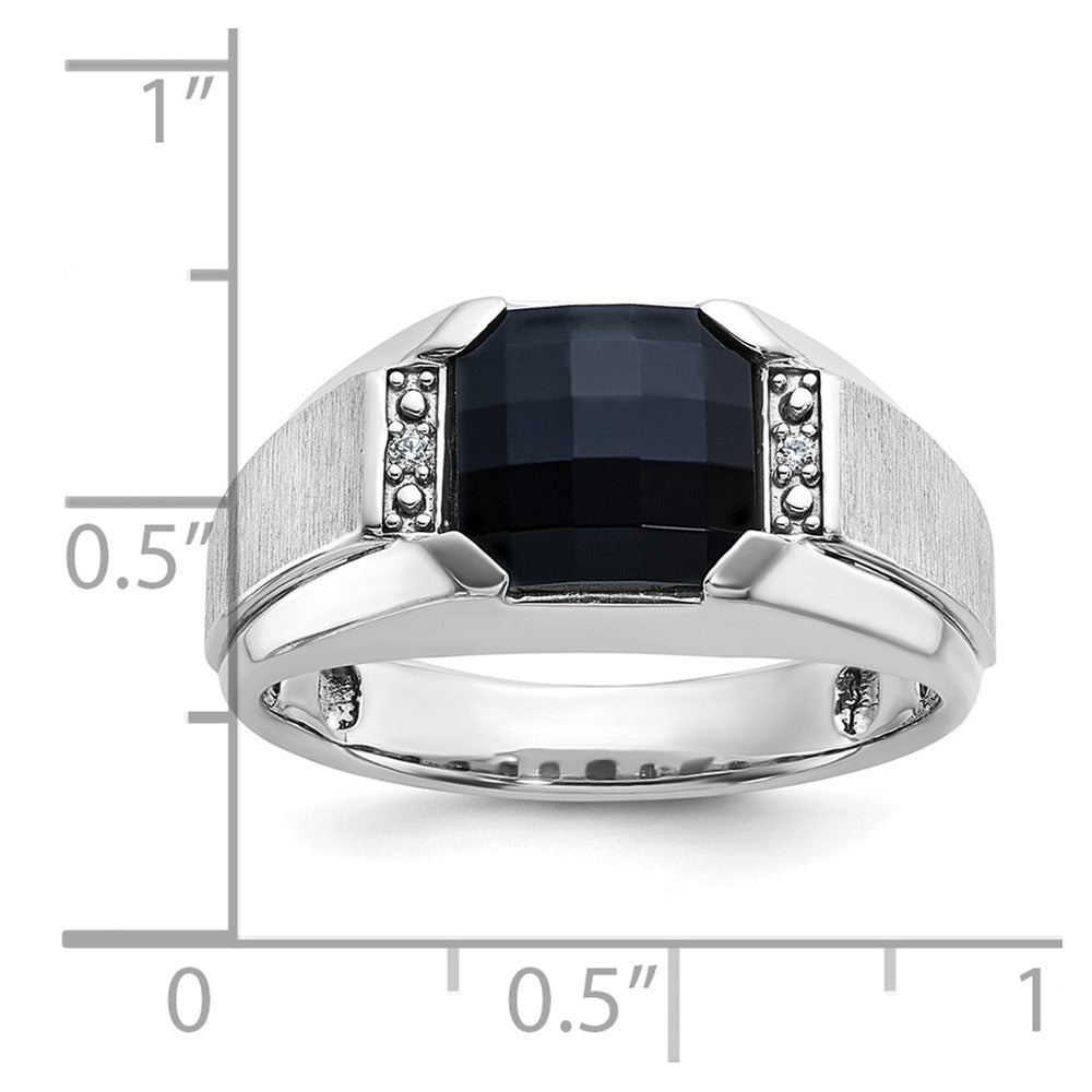 IBGoodman 14k White Gold Men's Polished and Satin Gemstone Ring Mounting
