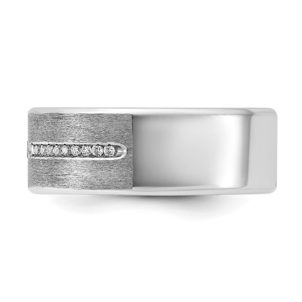 14k White Gold IBGoodman Men's Satin Sapphire/Diamond Ring Mounting