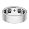 14k White Gold IBGoodman Men's Satin Sapphire/Diamond Ring Mounting