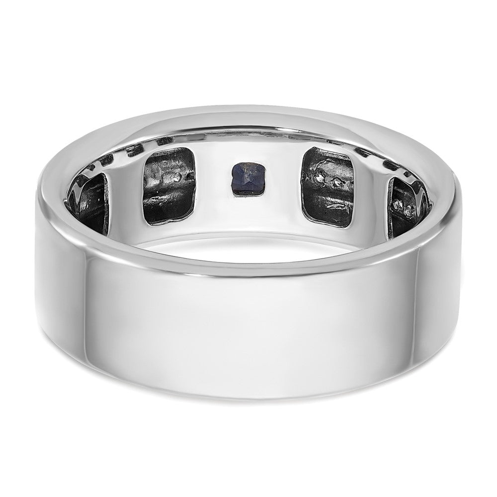 14k White Gold IBGoodman Men's Satin Sapphire/Diamond Ring Mounting