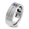 14k White Gold IBGoodman Men's Satin Sapphire/Diamond Ring Mounting