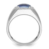 White Gold Men's Cr. Sapphire & Diamond Complete RingS