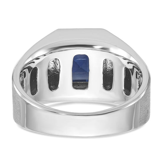 White Gold Men's Cr. Sapphire & Diamond Complete RingS