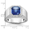 White Gold Men's Cr. Sapphire & Diamond Complete RingS