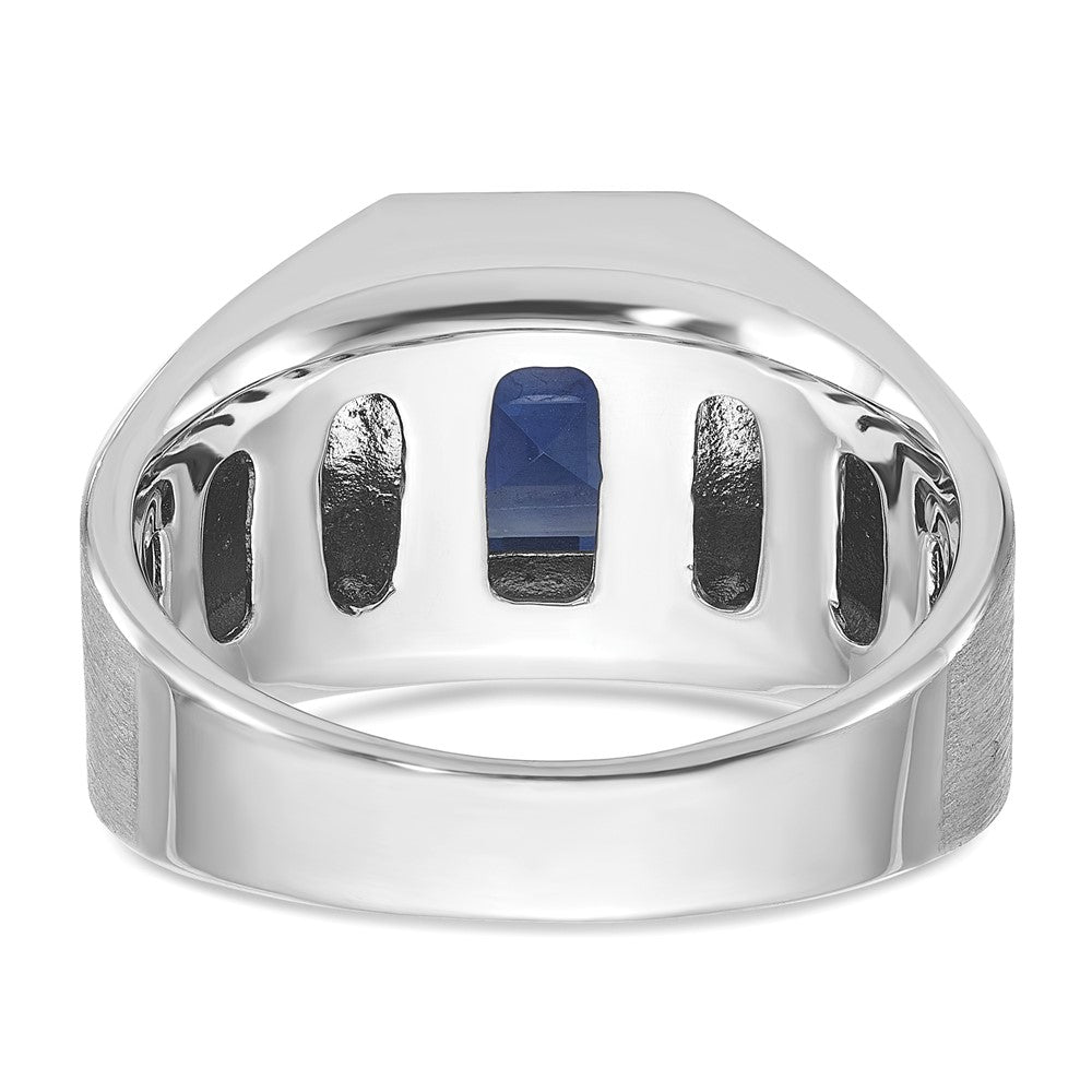 White Gold Men's Cr. Sapphire & Diamond Complete RingS