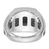 14k White Gold with Black Rhodium Mens Cushion Onyx and 1/4 carat Diamond Complete Ring