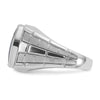 14k White Gold Men's Polished and Satin Onyx Complete Ring