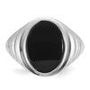 14k White Gold Men's Oval Onyx Complete Ring