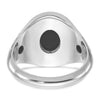 14k White Gold Men's Oval Onyx Complete Ring