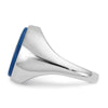 14k White Gold Men's Blue Agate Complete Ring