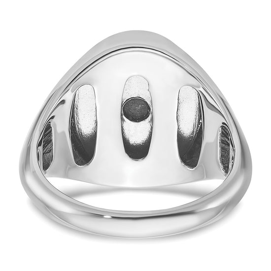 14k White Gold Men's Blue Agate Complete Ring