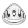 14k White Gold Men's Blue Agate Complete Ring