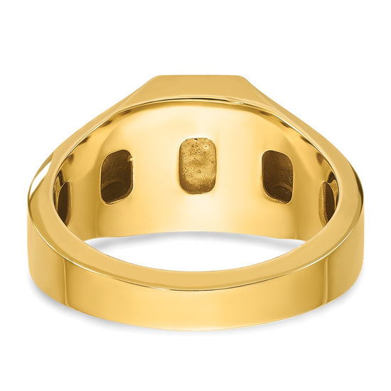 14k Men's Ruby Doublet Stone Complete Ring
