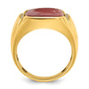 14k Men's Carnelian and 1/10 carat Diamond Complete Ring