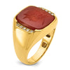 14k Men's Carnelian and 1/10 carat Diamond Complete Ring