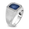 14k White Gold IBGoodman Men's Polished and Satin Gemstone and Diamond Ring Mounting