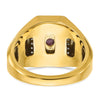 14k IBGoodman Men's Polished and Satin Gemstone and Diamond Ring Mounting