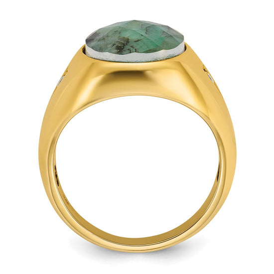 Men's Oval Gemstone Doublet and Diamond Rings