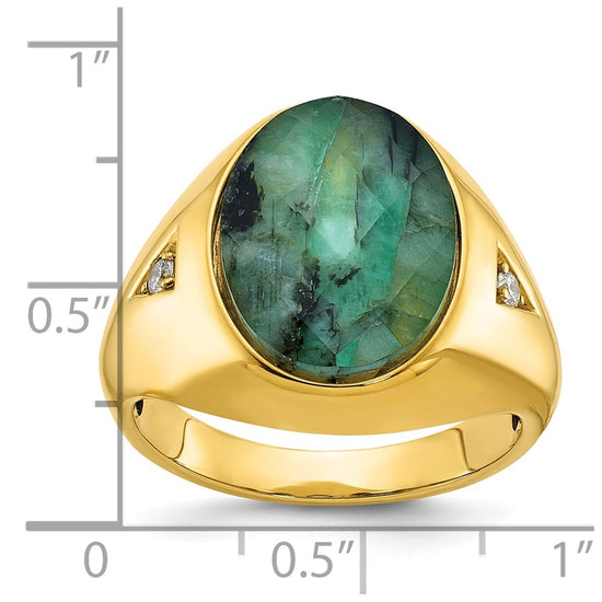 Men's Oval Gemstone Doublet and Diamond Rings