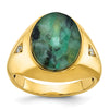 Men's Oval Gemstone Doublet and Diamond Rings