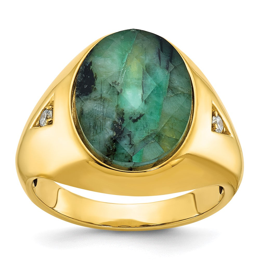 Men's Oval Gemstone Doublet and Diamond Rings