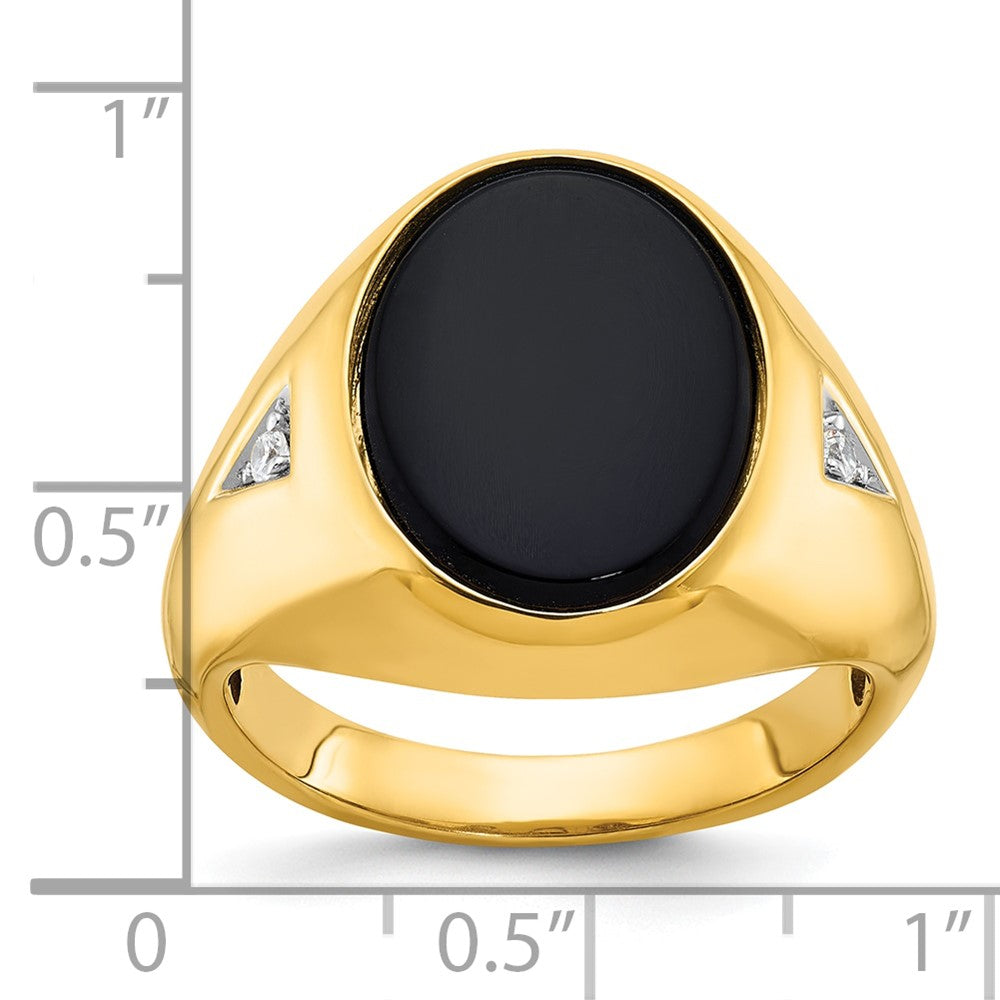 Men's Oval Gemstone Doublet and Diamond Rings