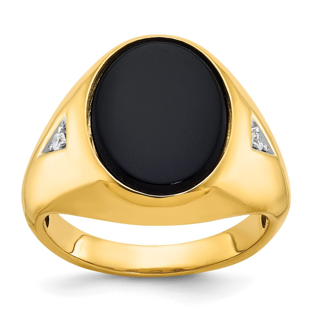 Men's Oval Gemstone Doublet and Diamond Rings