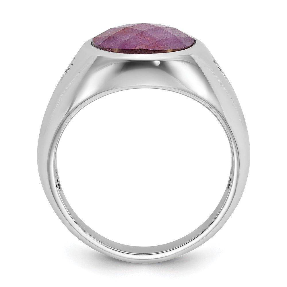 Men's Oval Gemstone Doublet and Diamond Rings