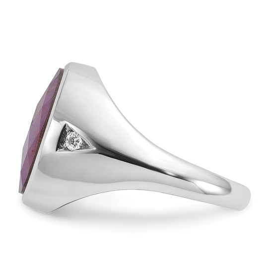 Men's Oval Gemstone Doublet and Diamond Rings