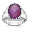 Men's Oval Gemstone Doublet and Diamond Rings