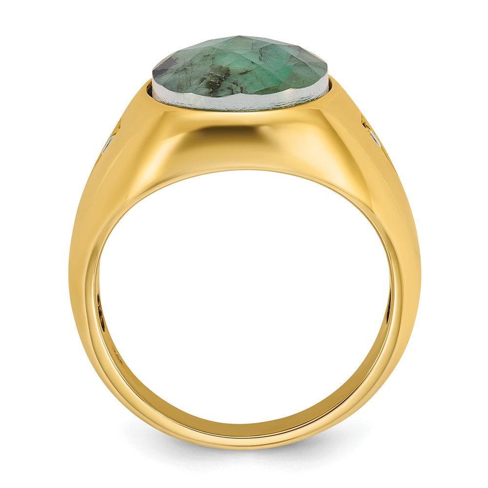Men's Oval Gemstone Doublet and Diamond Rings