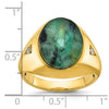 Men's Oval Gemstone Doublet and Diamond Rings