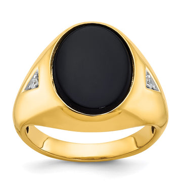 Men's Oval Gemstone Doublet and Diamond Rings