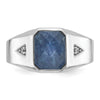 14k White Gold IBGoodman Men's Gemstone and Diamond Ring Mounting