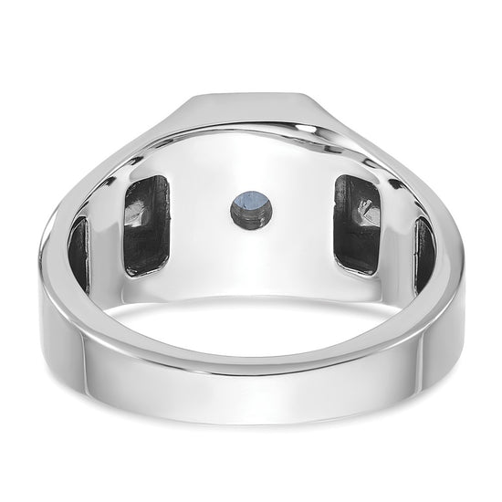14k White Gold IBGoodman Men's Gemstone and Diamond Ring Mounting