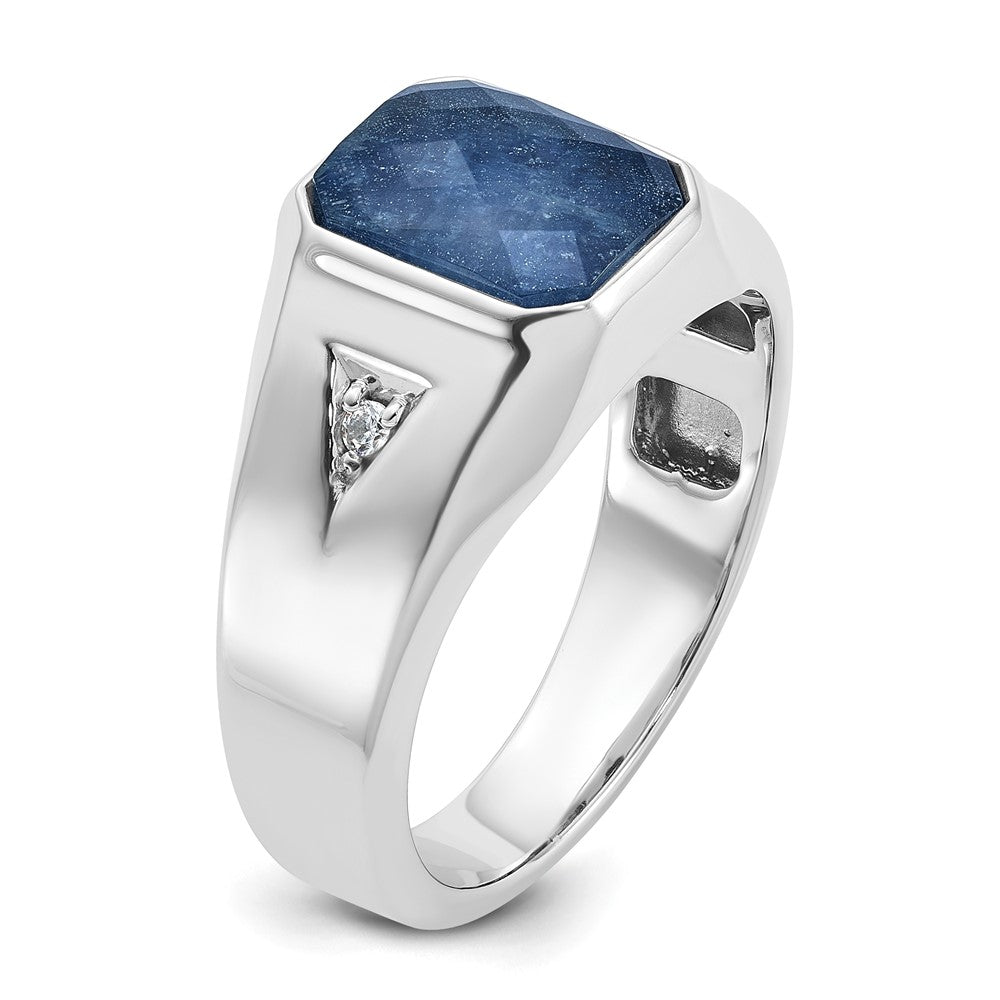 14k White Gold IBGoodman Men's Gemstone and Diamond Ring Mounting