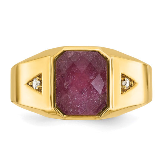 Men's Gemstone Doublet Stone & Diamond Rings